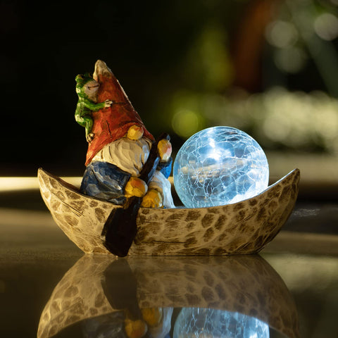 Rezpuao solar gnome light provides easy illumination for patios and walkways.