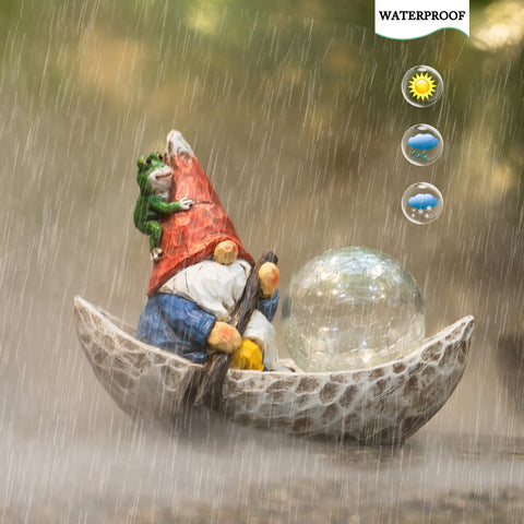 Rezpuao yard gnome figurine brightens lawns with color and character.