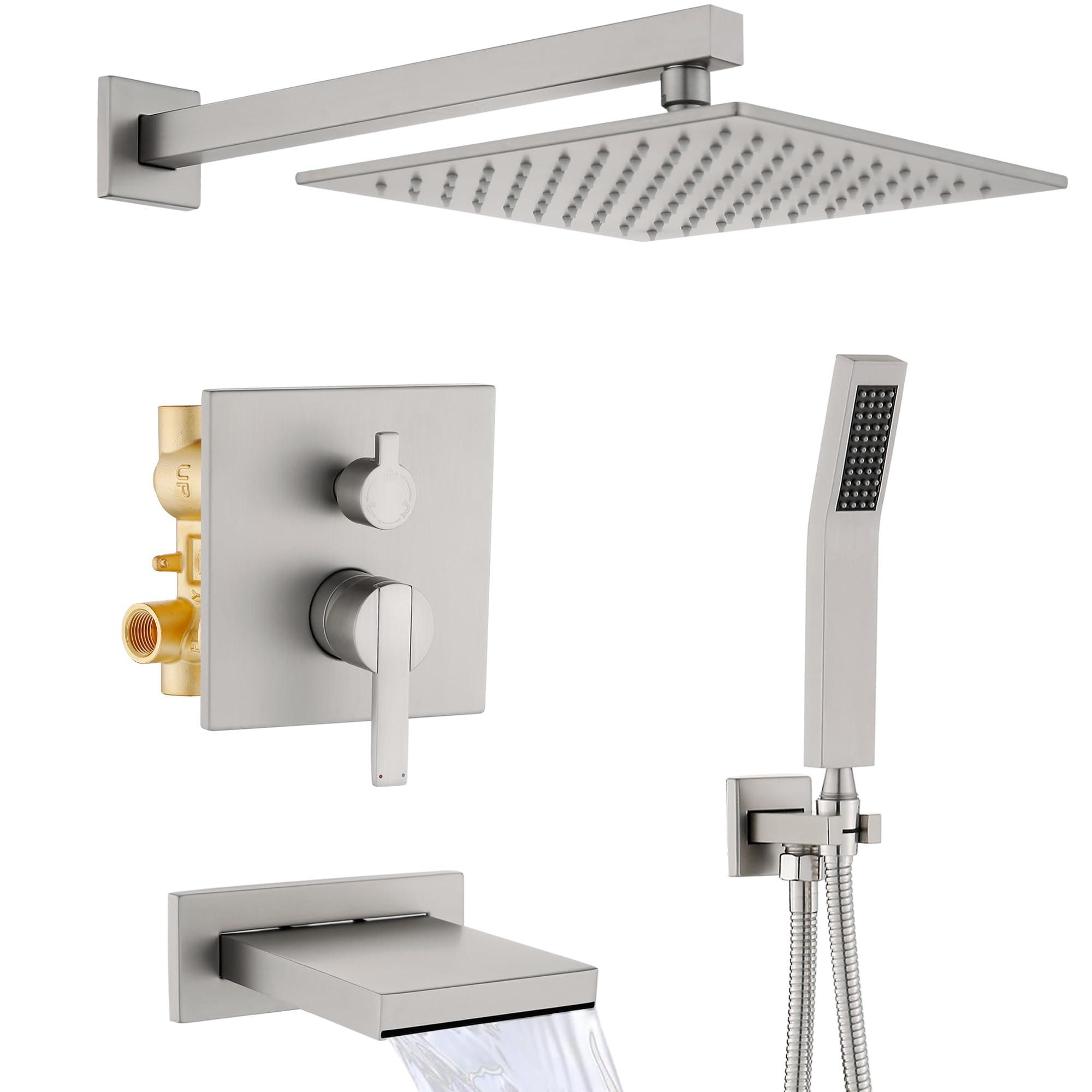 RF SUNUAN shower system with 10-inch rain head for full-body coverage