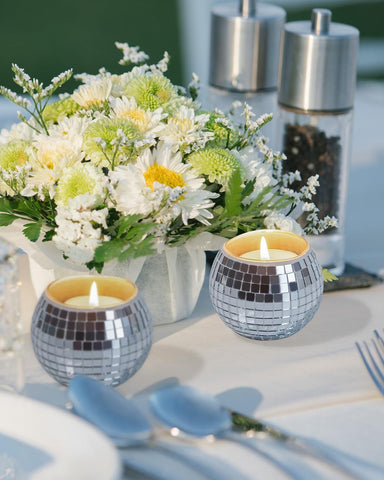 RGBDOT party decor glow with disco ball candle holder for ambient celebrations