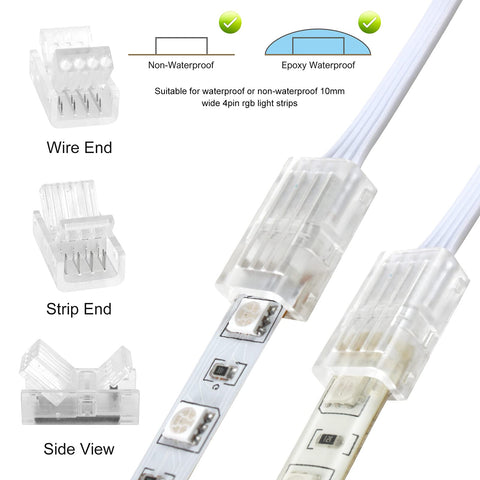 RGBZONE 10mm-wide LED strip connector for seamless strip-to-wire joins