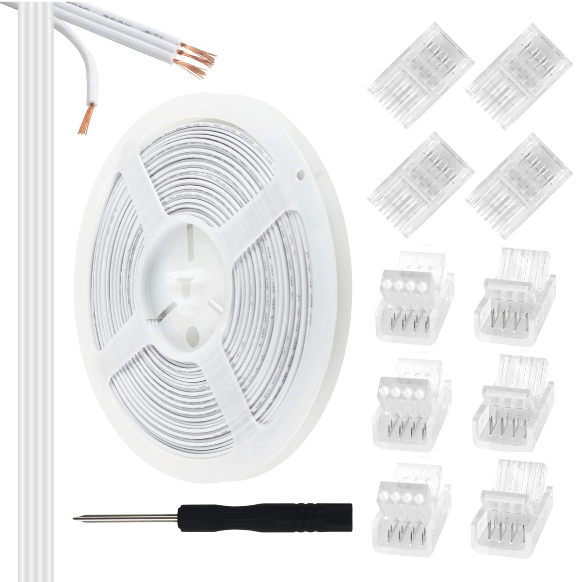 RGBZONE 4-pin 10mm LED connector kit for quick solder-free installs