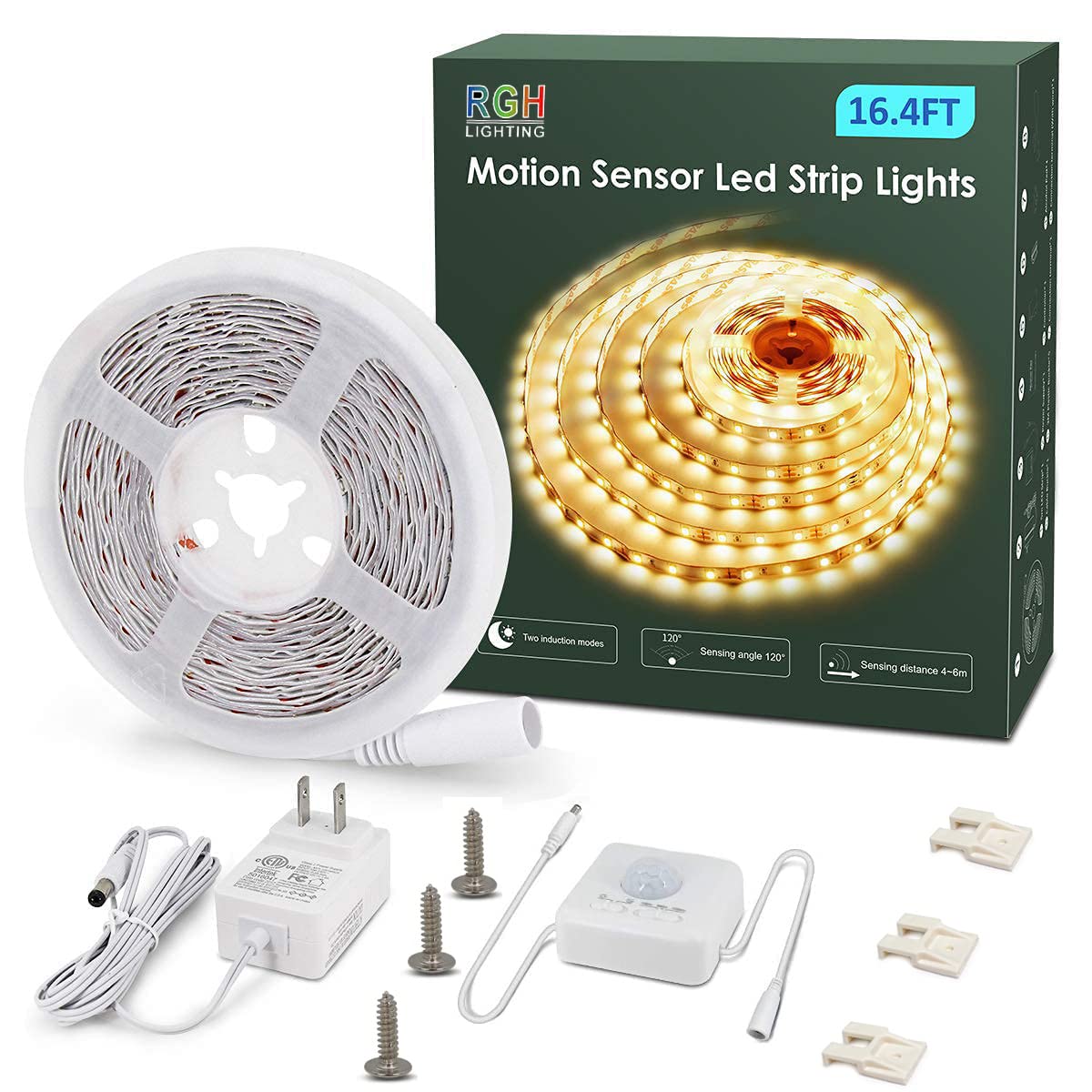 RGH LIGHTING motion strip 16.4ft length ideal for under-cabinet illumination.