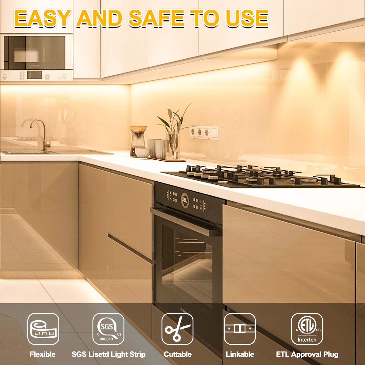 RGH LIGHTING motion strip easy installation with adhesive and clips.