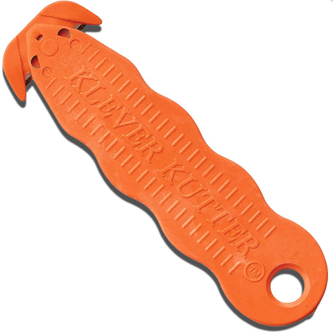RGNINE Klever Kutter orange box cutter in hand for easy box opening.