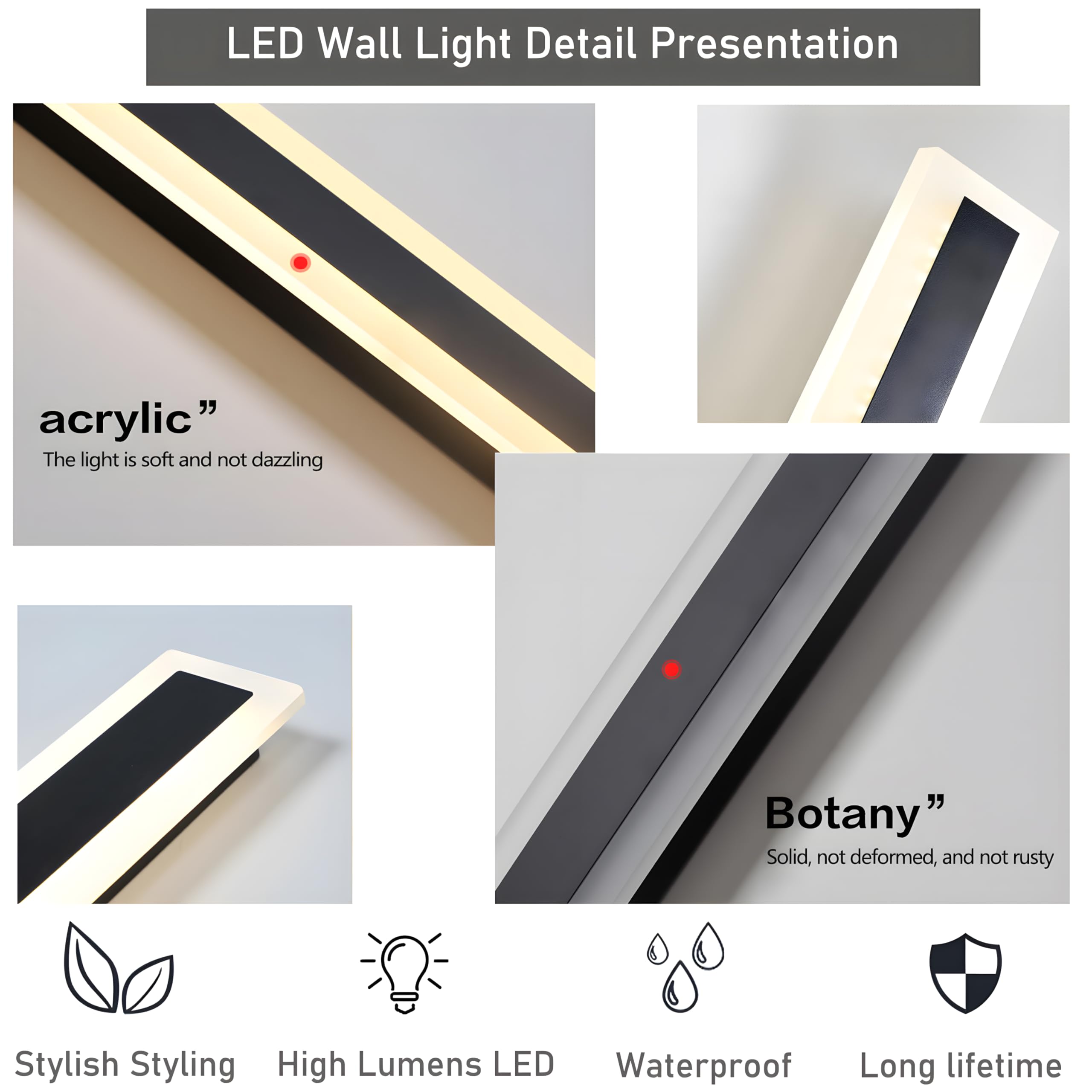 RGZZUP durable anti-rust outdoor wall light finish maintains look over time