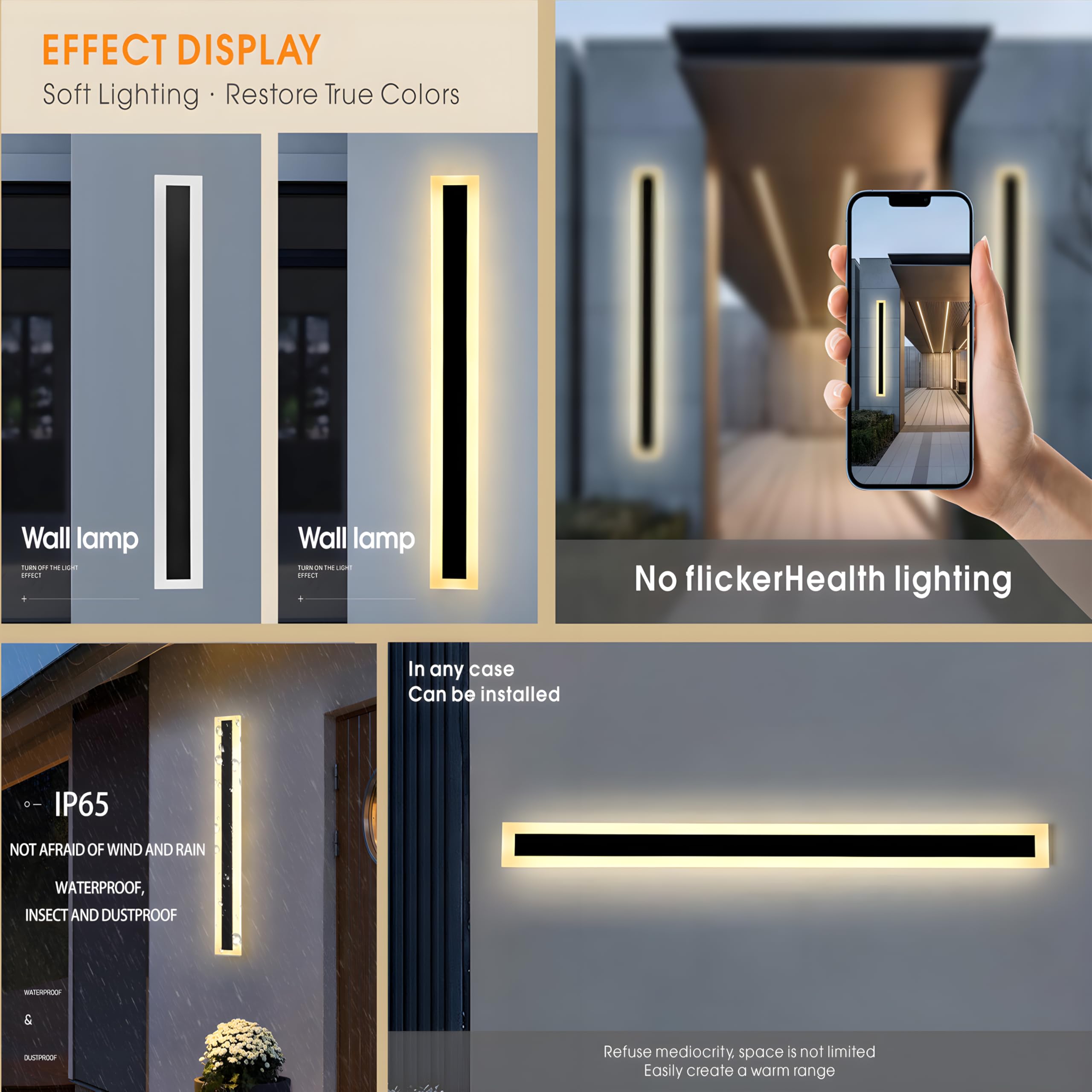 RGZZUP wall light installed easily, wired for secure mounting