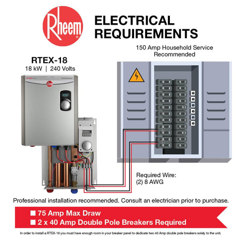 Rheem bottom three-quarter-inch NPT connections for easy installation