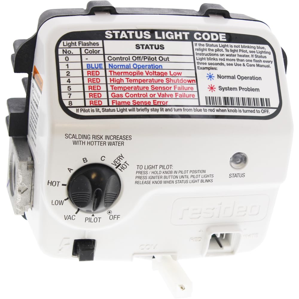 Rheem WV8840C1406 gas valve close-up, showcasing a reliable upgrade for water heater performance.