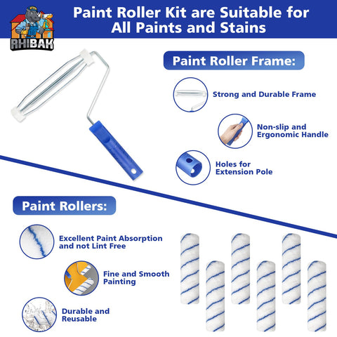 Rhibak 9 inch roller frames for solid support and smooth finishes