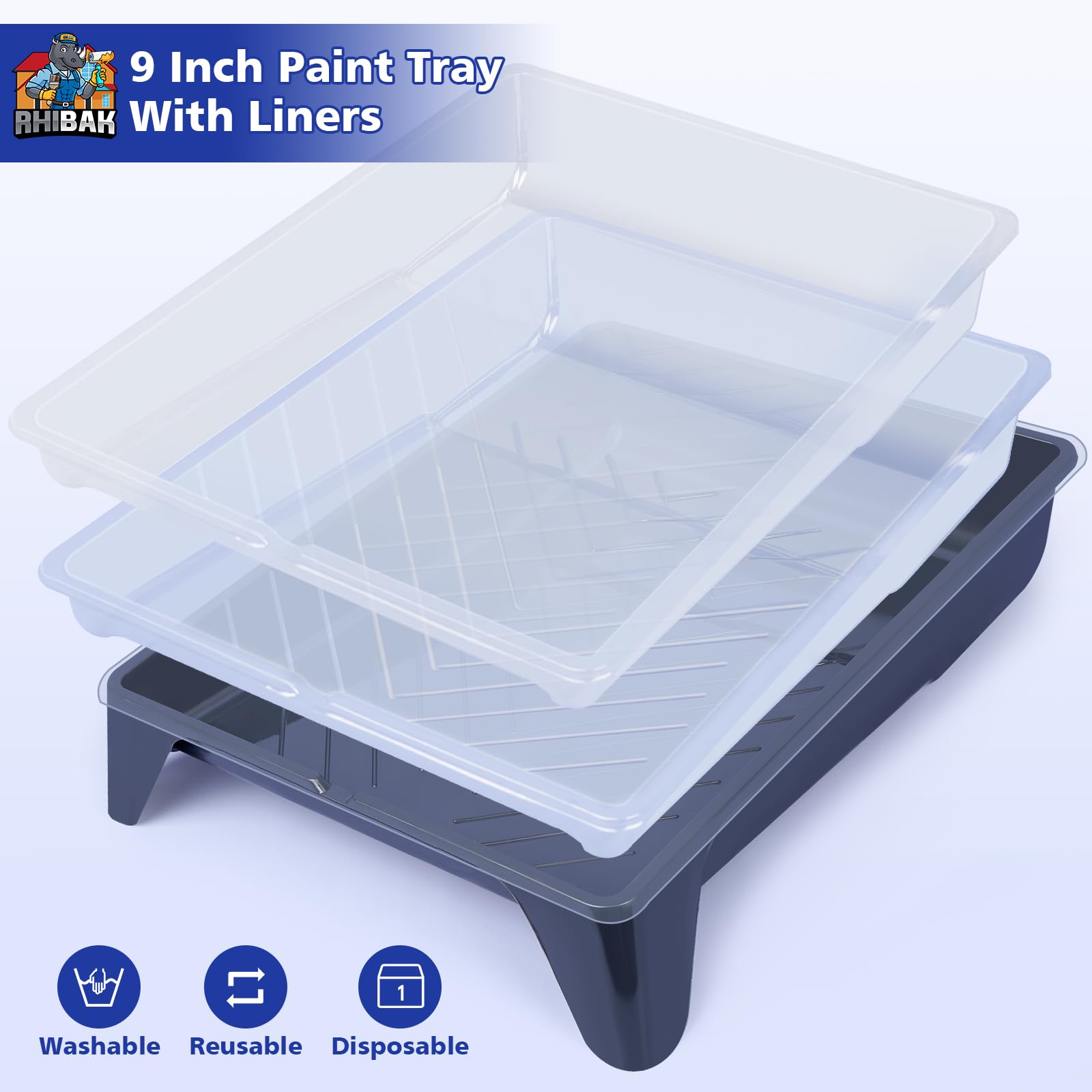 Rhibak 9 inch paint tray keeps paint organized and mess-free