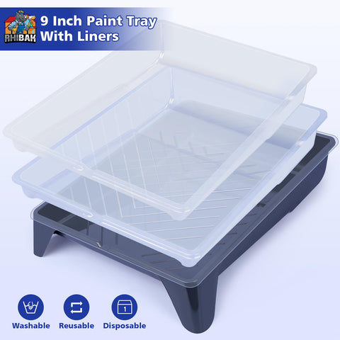 Rhibak 9 inch paint tray keeps paint organized and mess-free