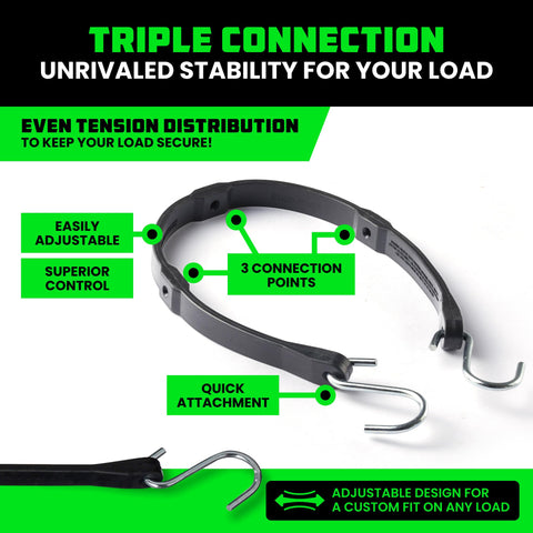Rhino USA adjustable hooks bungee keep configurations versatile and secure.