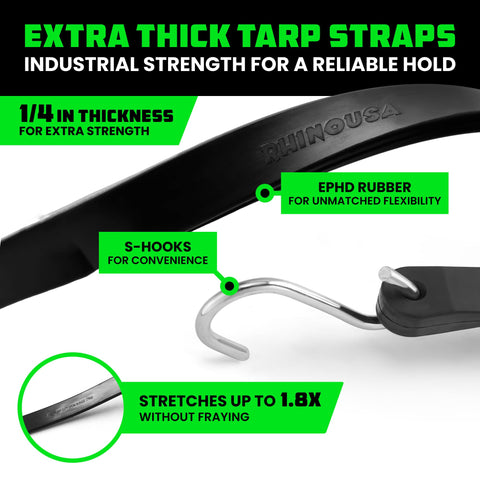 Rhino USA 21-inch bungee strap keeps cargo tight during transport and camping.