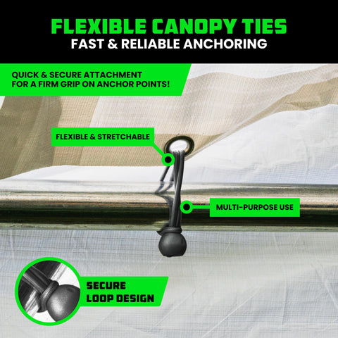 Rhino USA canopy ties for tents and tarps quick setup.