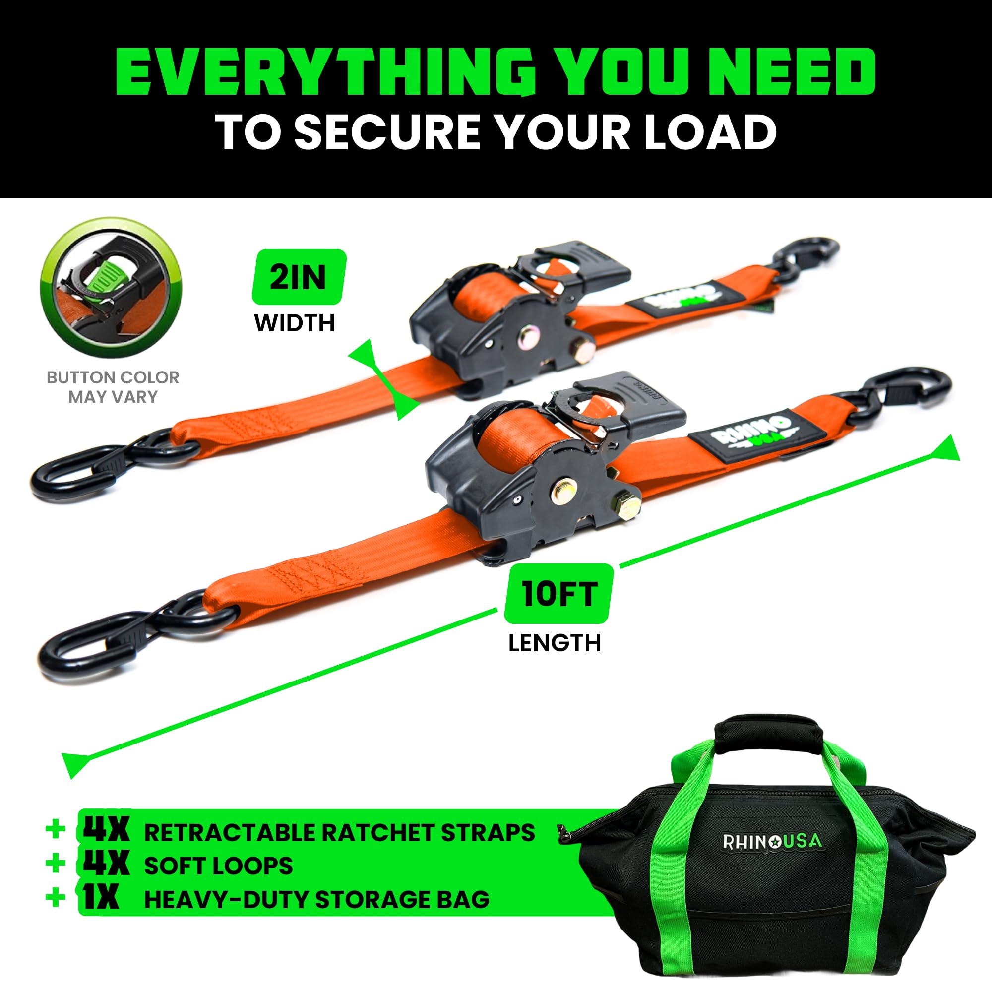 Coated full-bend S-hooks on Rhino USA straps for secure anchors