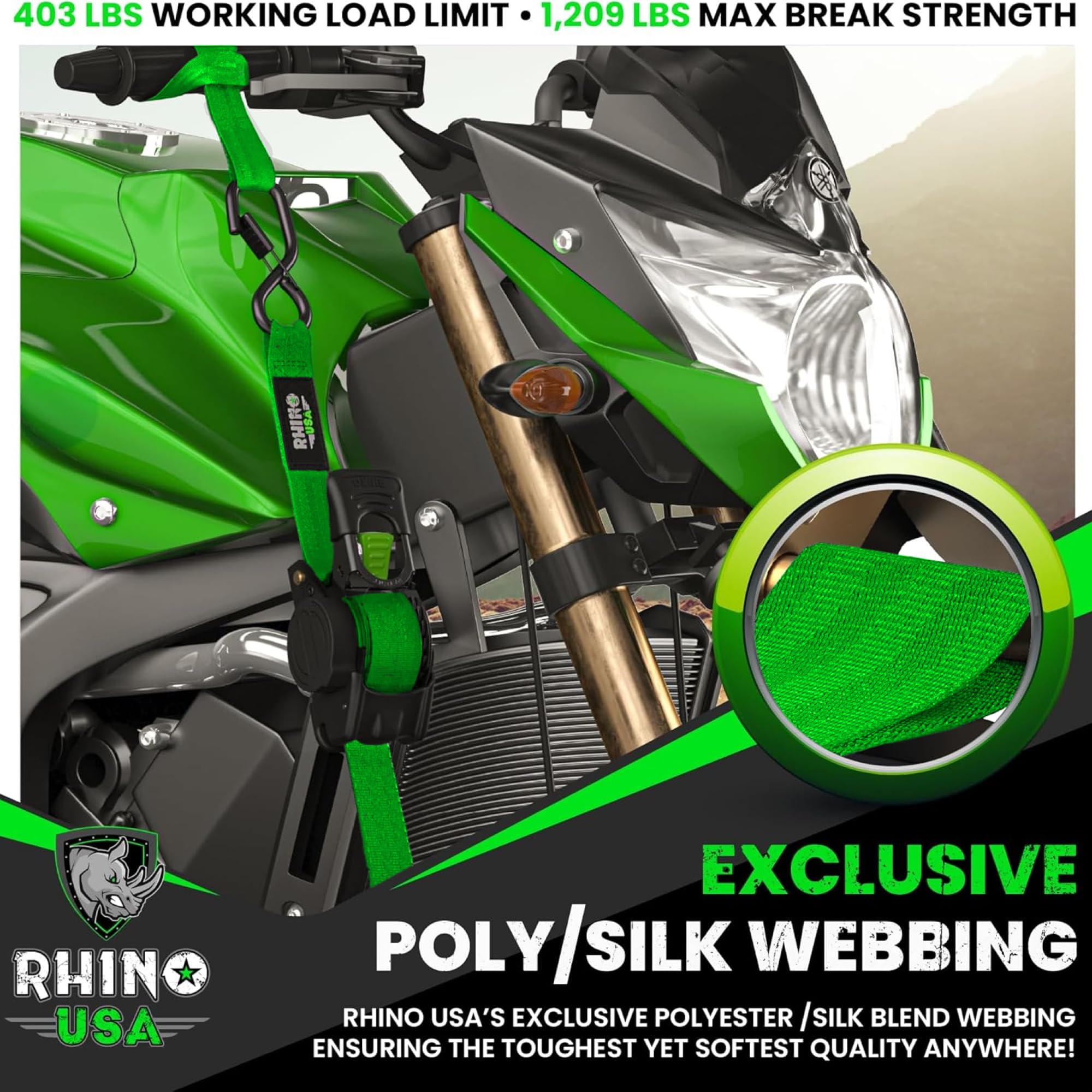 Rhino USA coated full bend S-hooks resist wear during heavy-duty tie-downs.