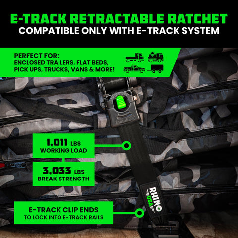 Rhino USA e-Track clip with quick-release end.