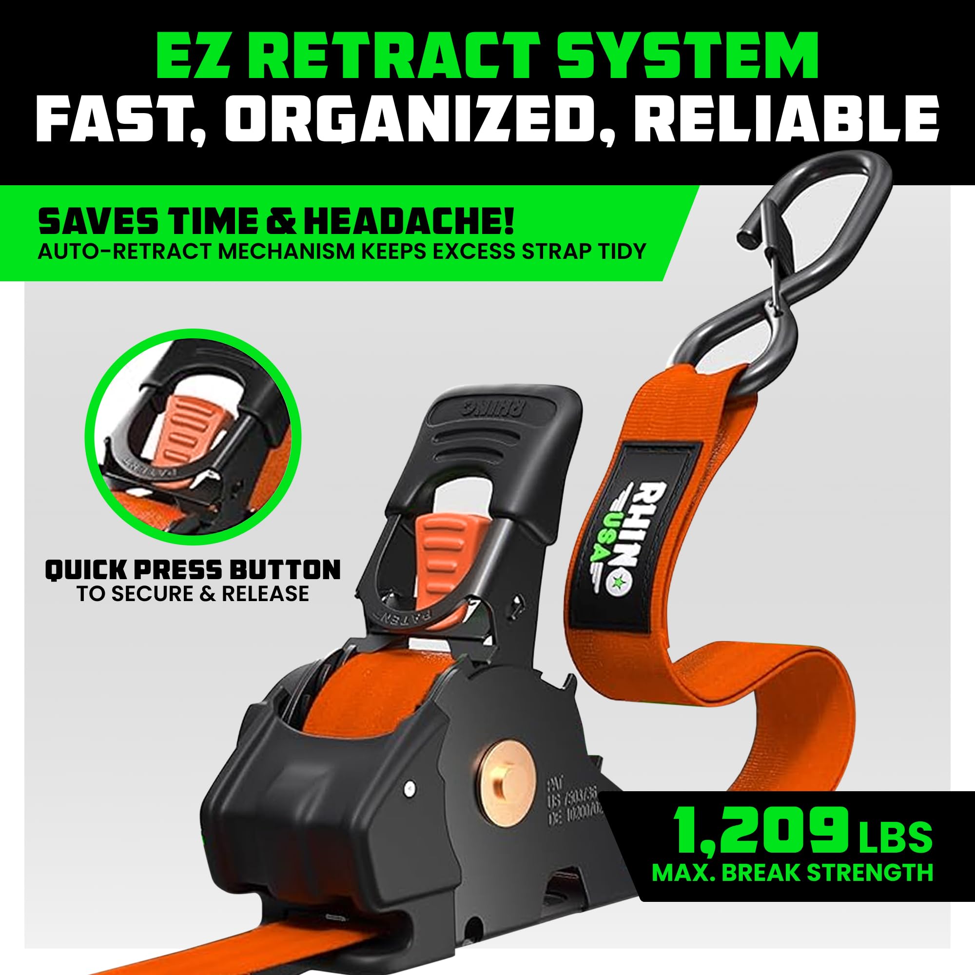 Rhino USA ergonomic padded handle close-up for comfortable heavy duty use.