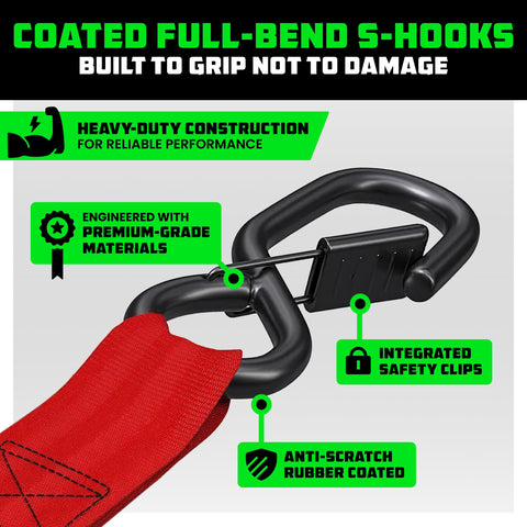Rhino USA padded-handle ratchet for comfortable, fatigue-free tie-down sessions.