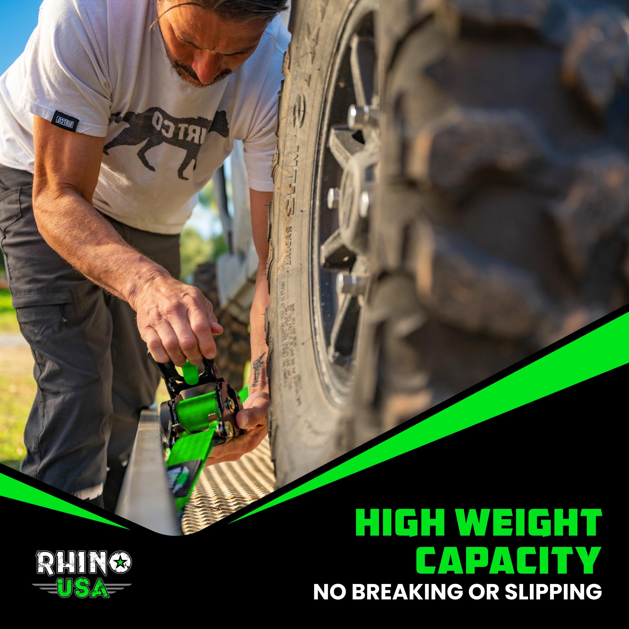 Rhino USA green strap color aids visibility and organization.