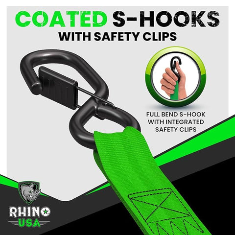 Rhino USA padded-handle design improves comfort during repeated strap tightening.