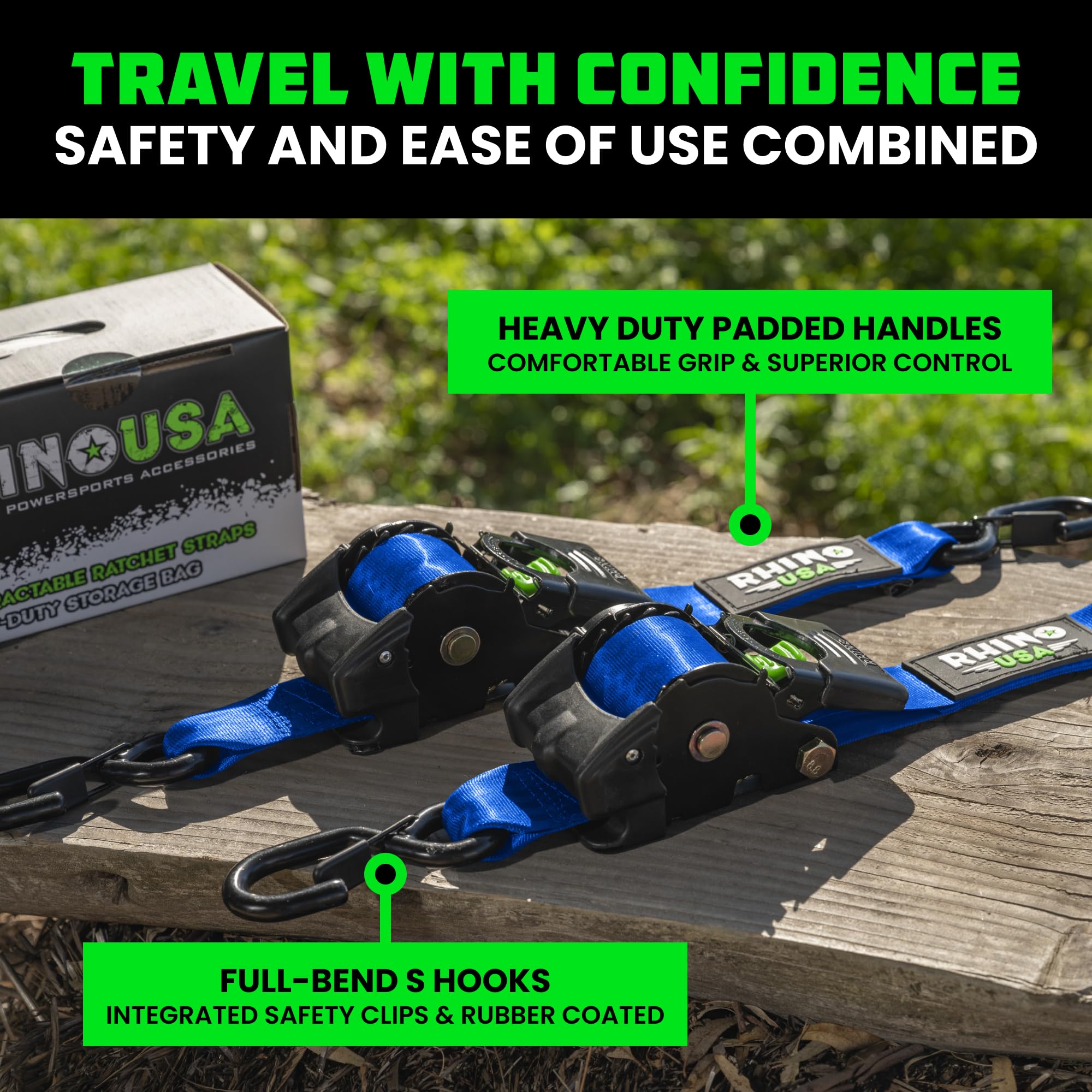 Rhino USA ratchet handle padding for comfortable, extended use.
