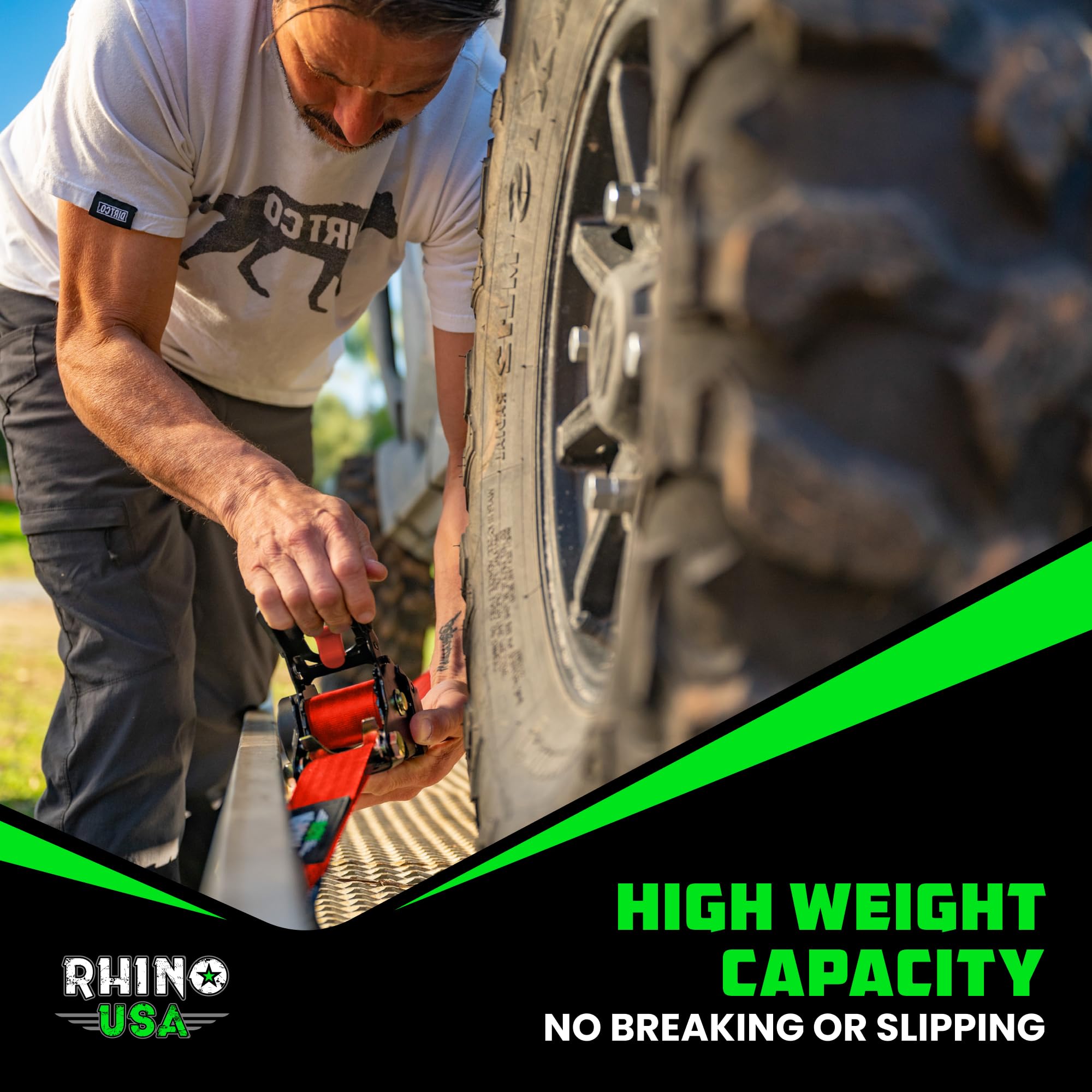 Rhino USA secure roof racks and cargo with four-pack redundancy.