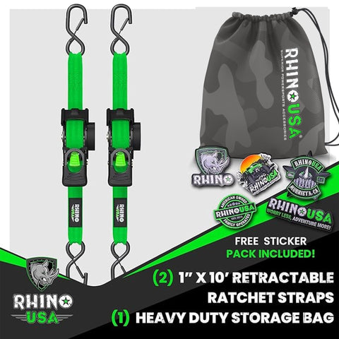 Rhino USA soft-loop tie-down creates reliable anchor points on racks.