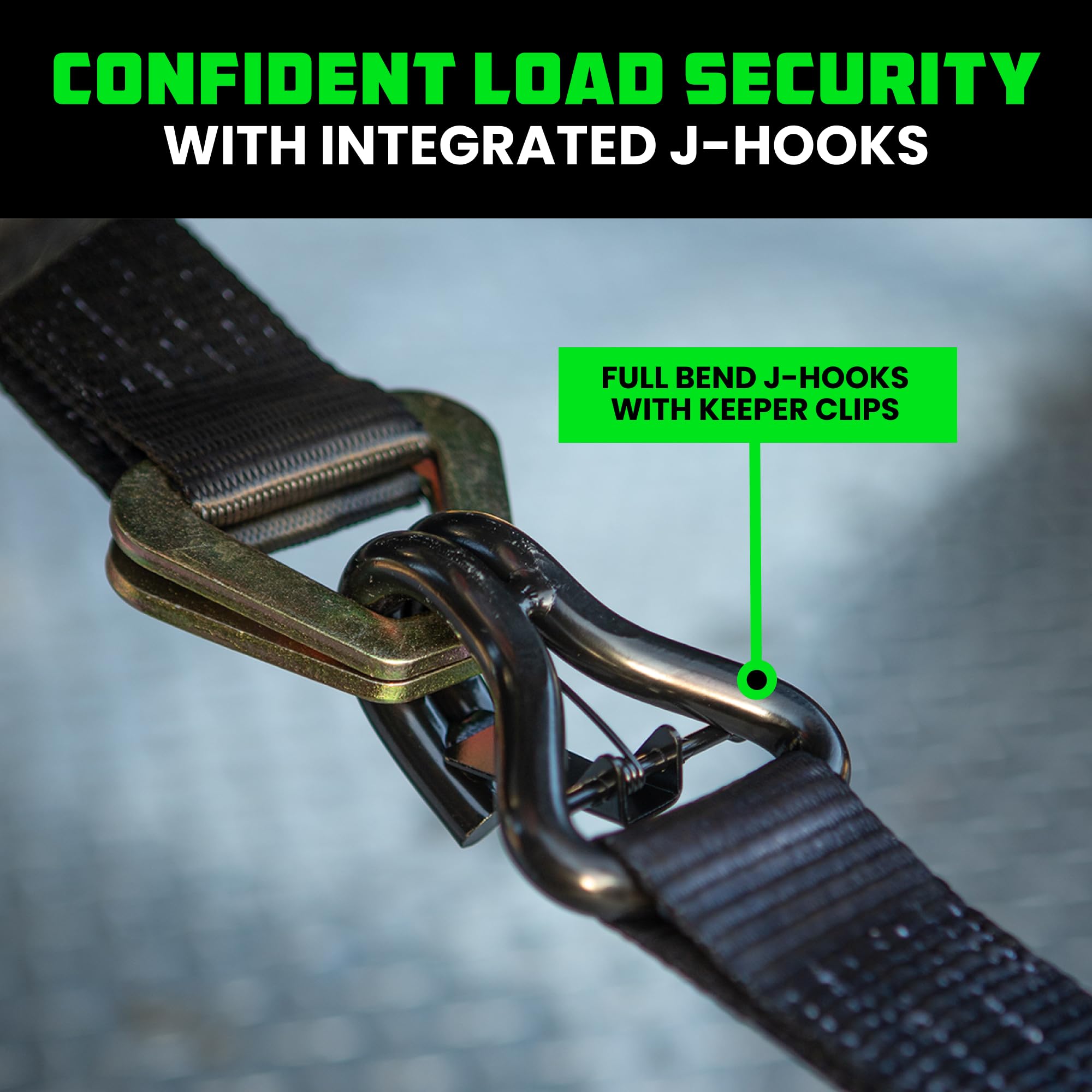 Rhino USA T-handle ratchets provide easy, snug tension for secure car hauls