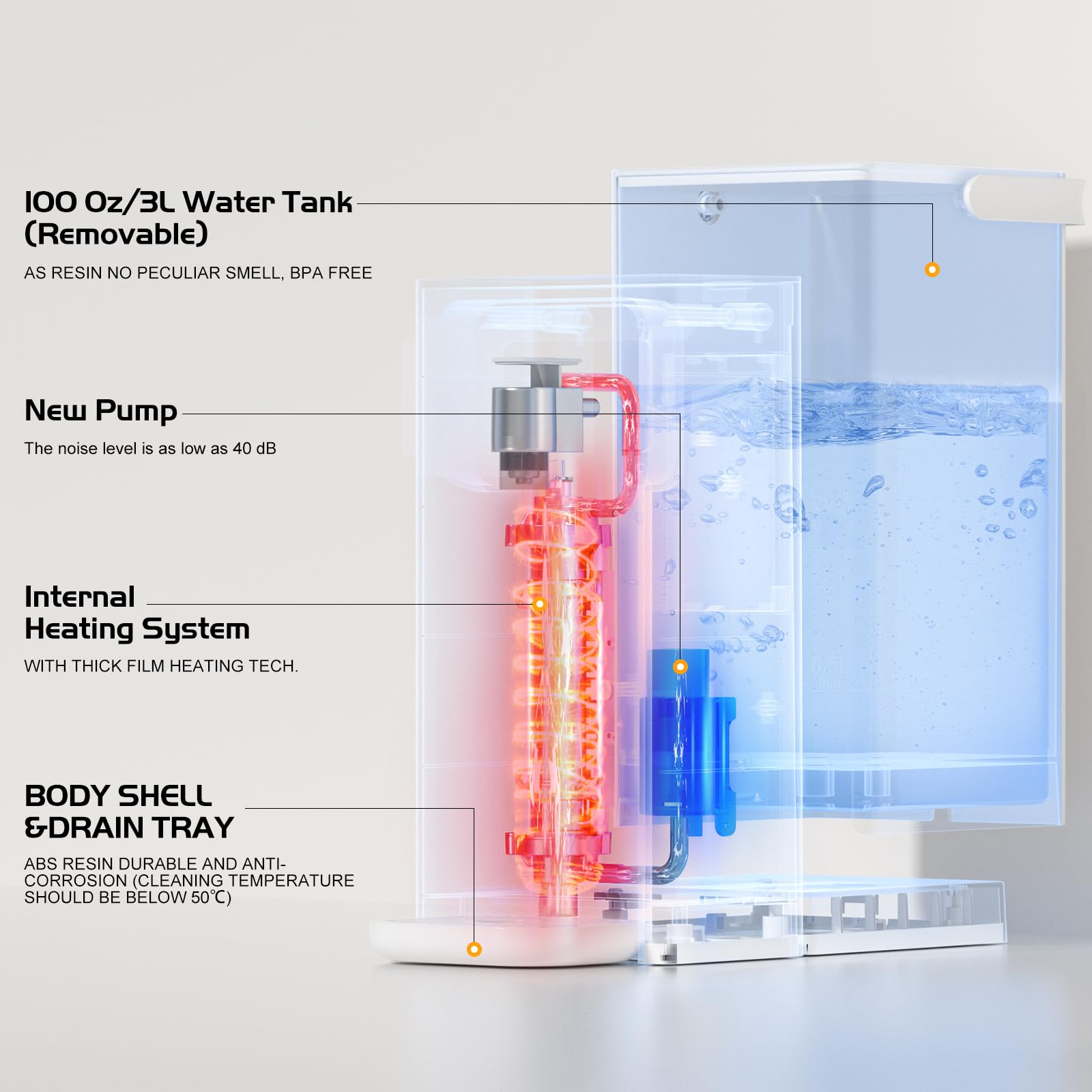 Safety features on the Rhovam dispenser with child-safe release.