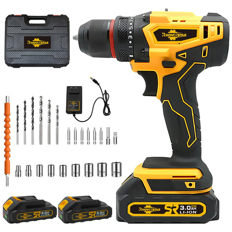 RhovixStar cordless drill set with battery charger for quick projects