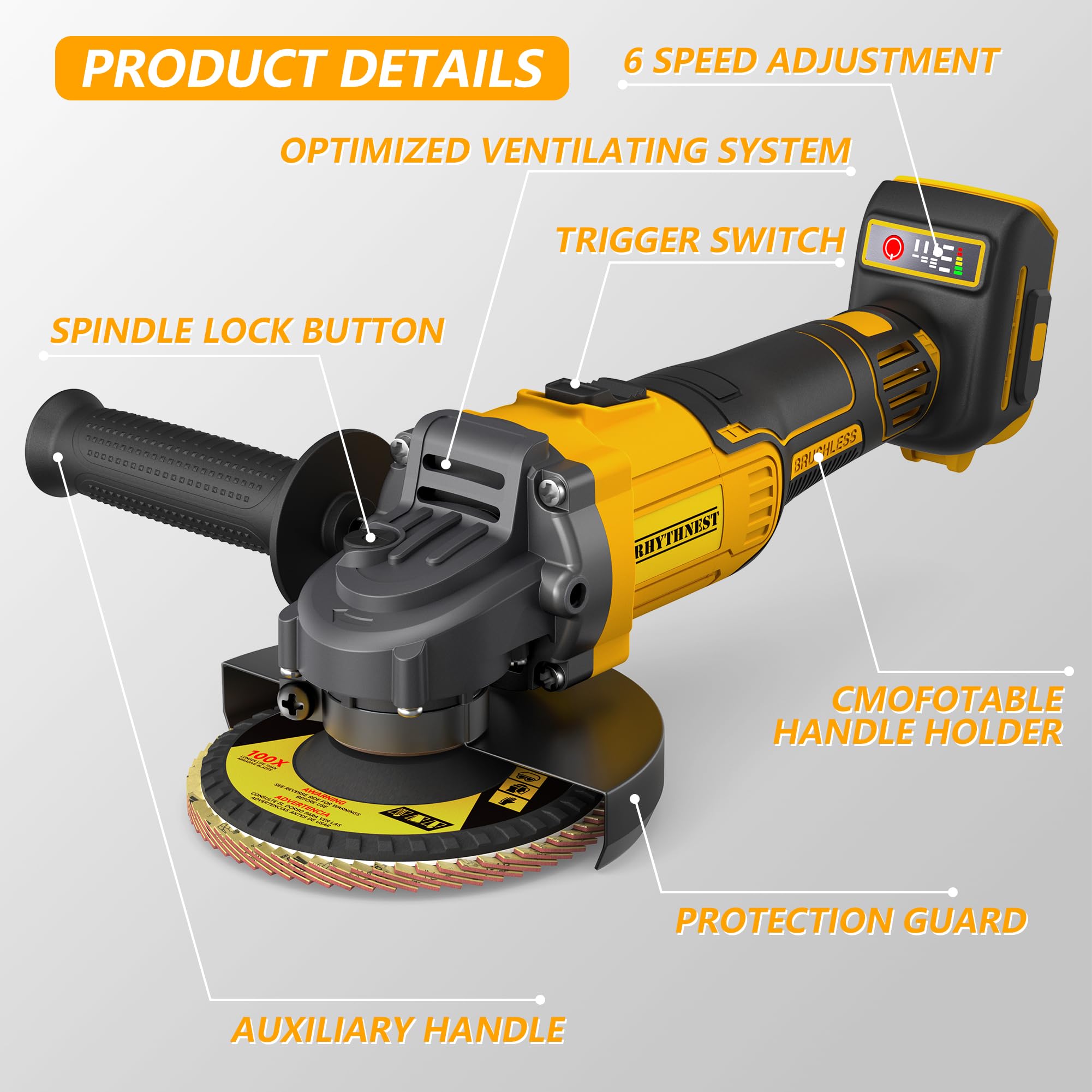 RhythNest grinding disc removes rust and burrs efficiently