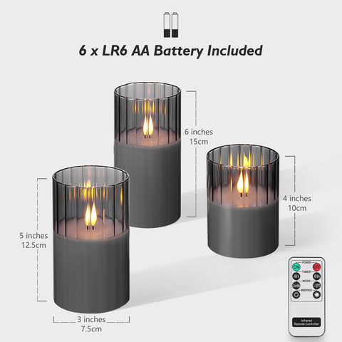 Rhytsing warm white LED candle featuring 3D faux flame ambiance.