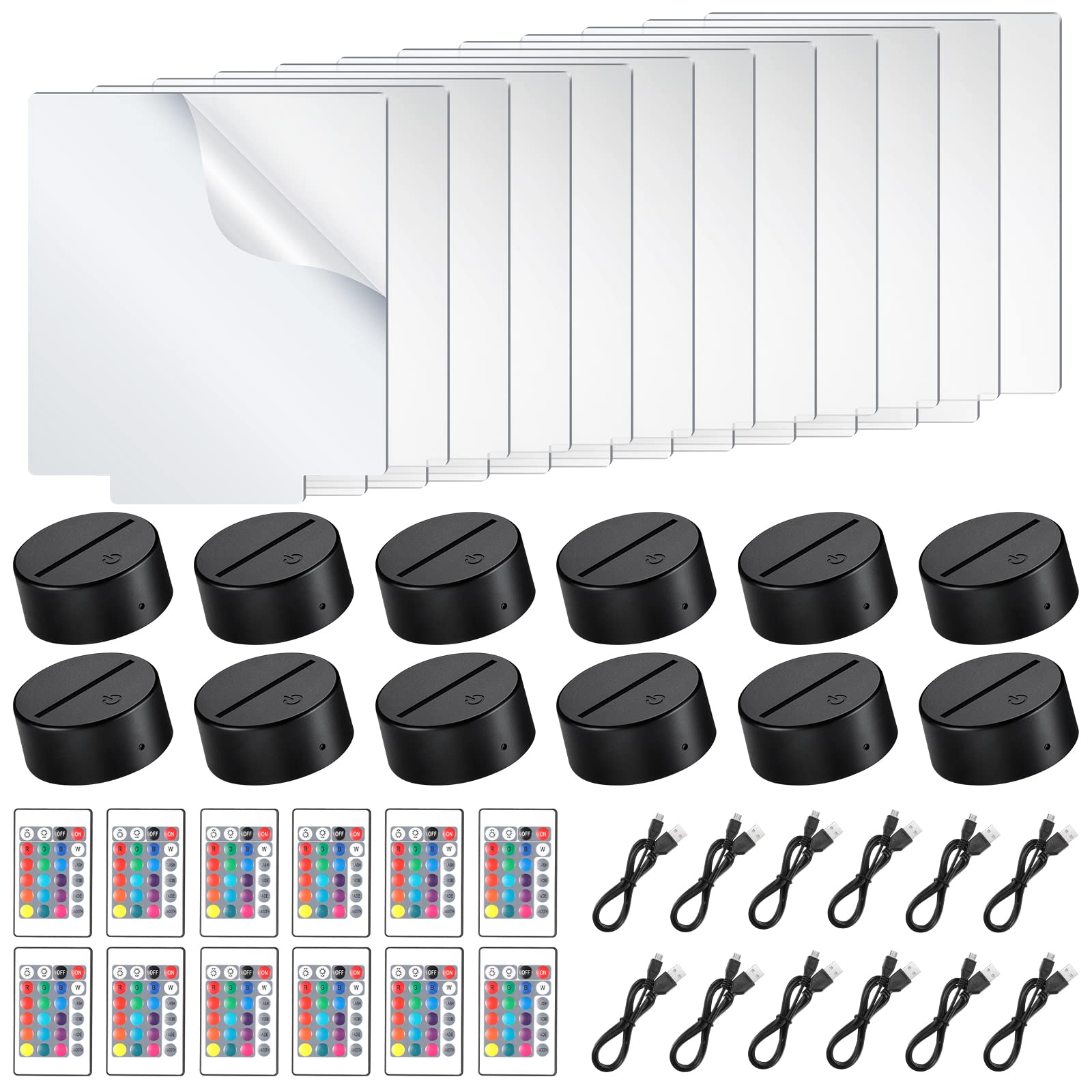 Riakrum acrylic night light base provides sturdy support for custom art displays.