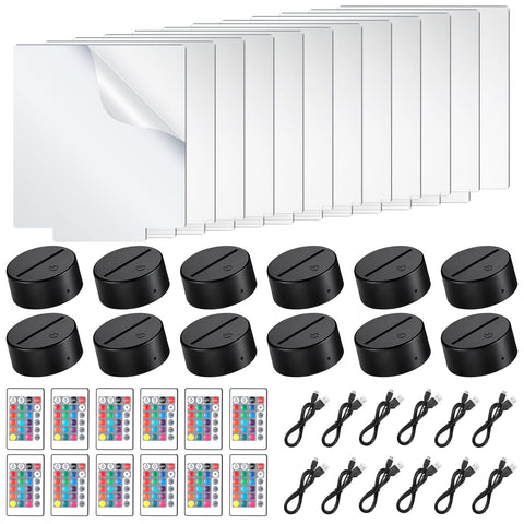 Riakrum acrylic night light base provides sturdy support for custom art displays.