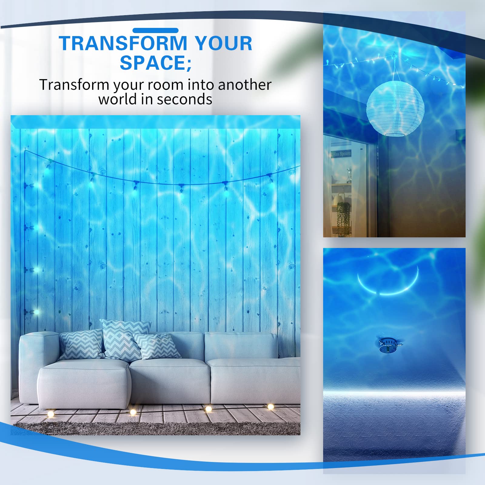 Riakrum blue ocean light provides gentle mood lighting for bedrooms.
