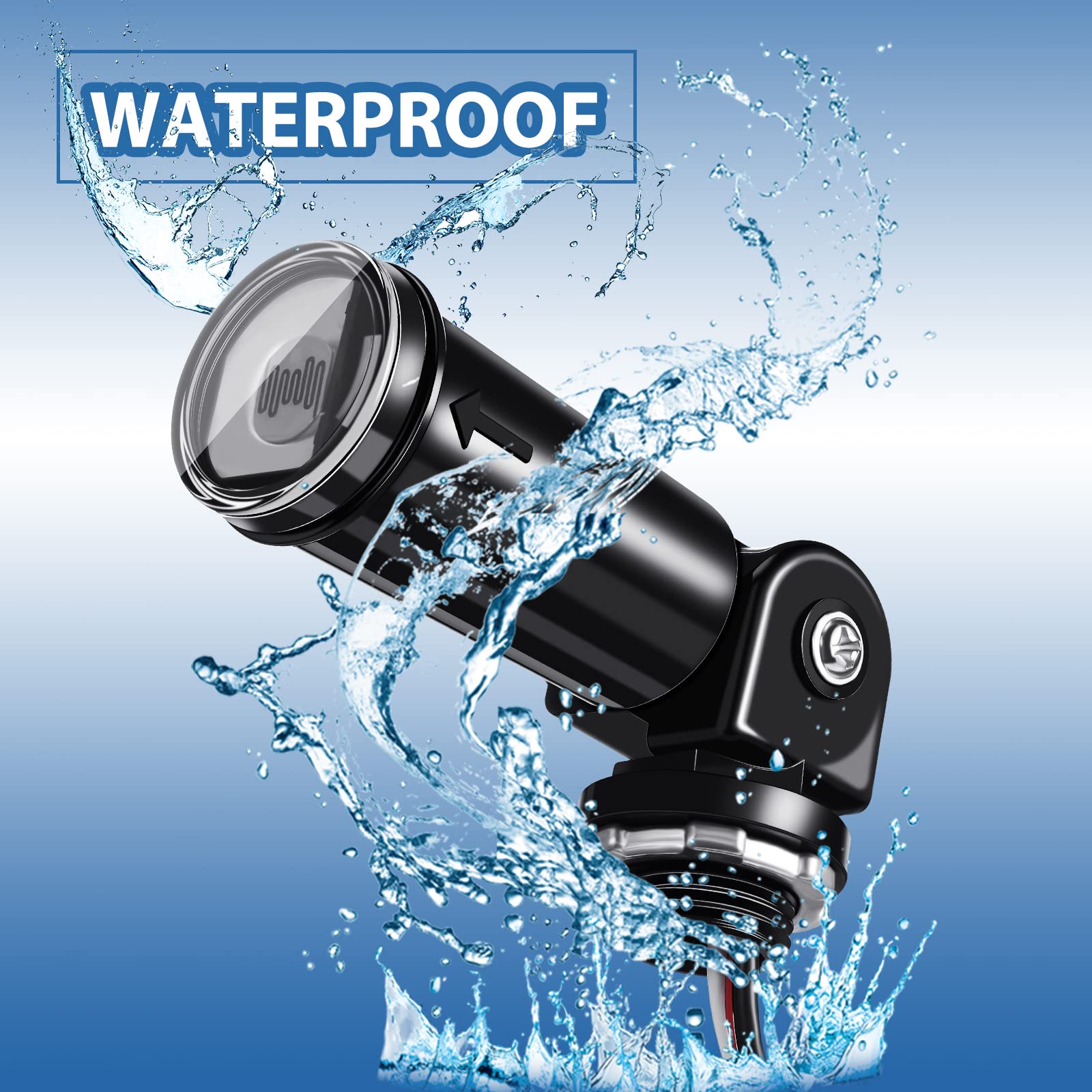 Riakrum rotary-adjustable sensor directs light precisely where needed.