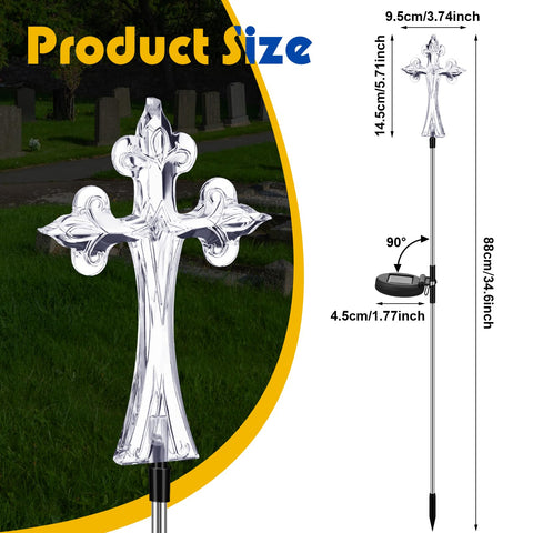 Riakrum solar cross grave stake showcases durable outdoor lighting for graves