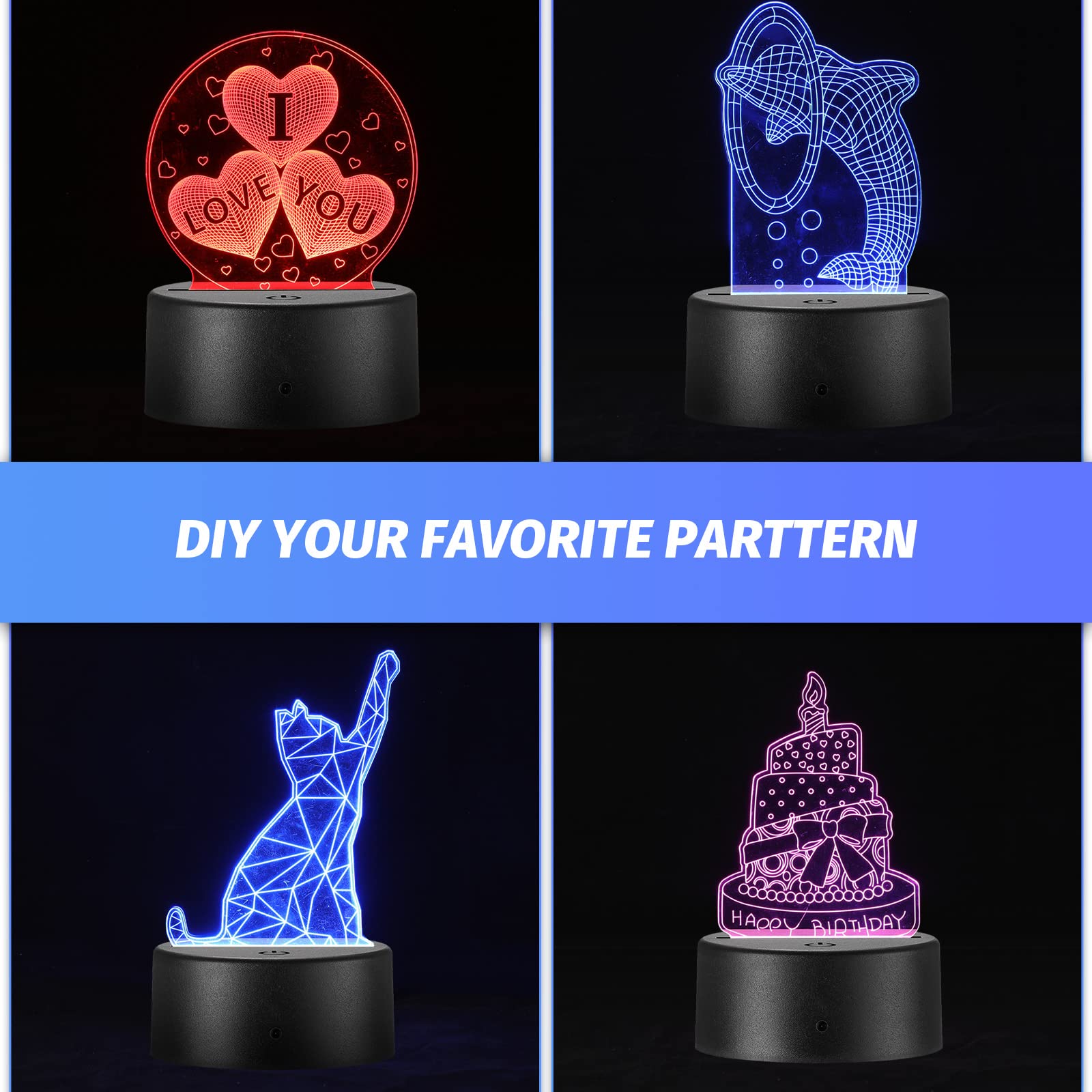 Riakrum USB and battery power options let you place lights anywhere.