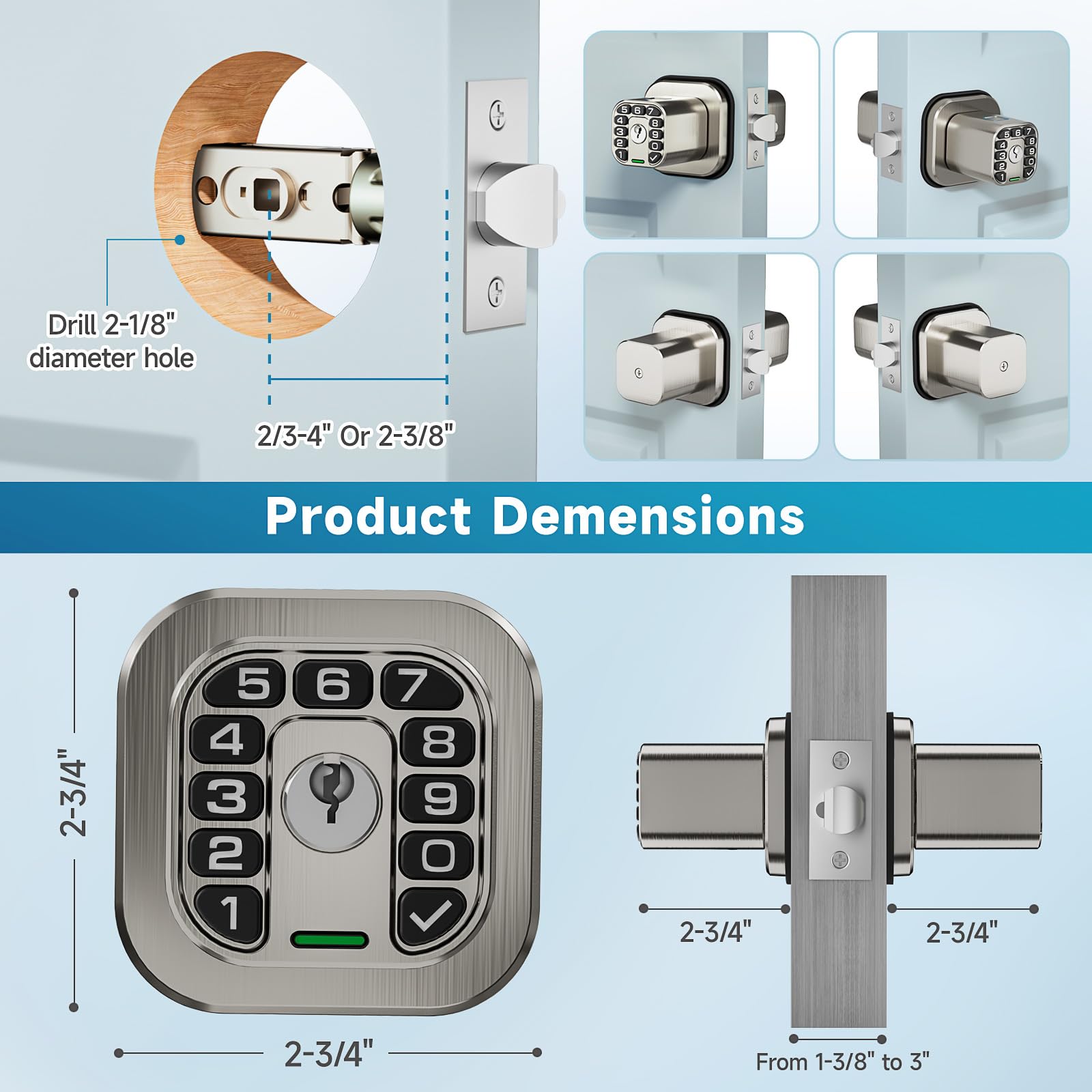Richelock auto-lock feature ensures doors securely lock after every exit.