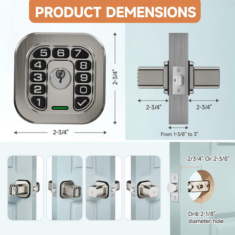 Richelock easy-install on standard US doors for quick setup.