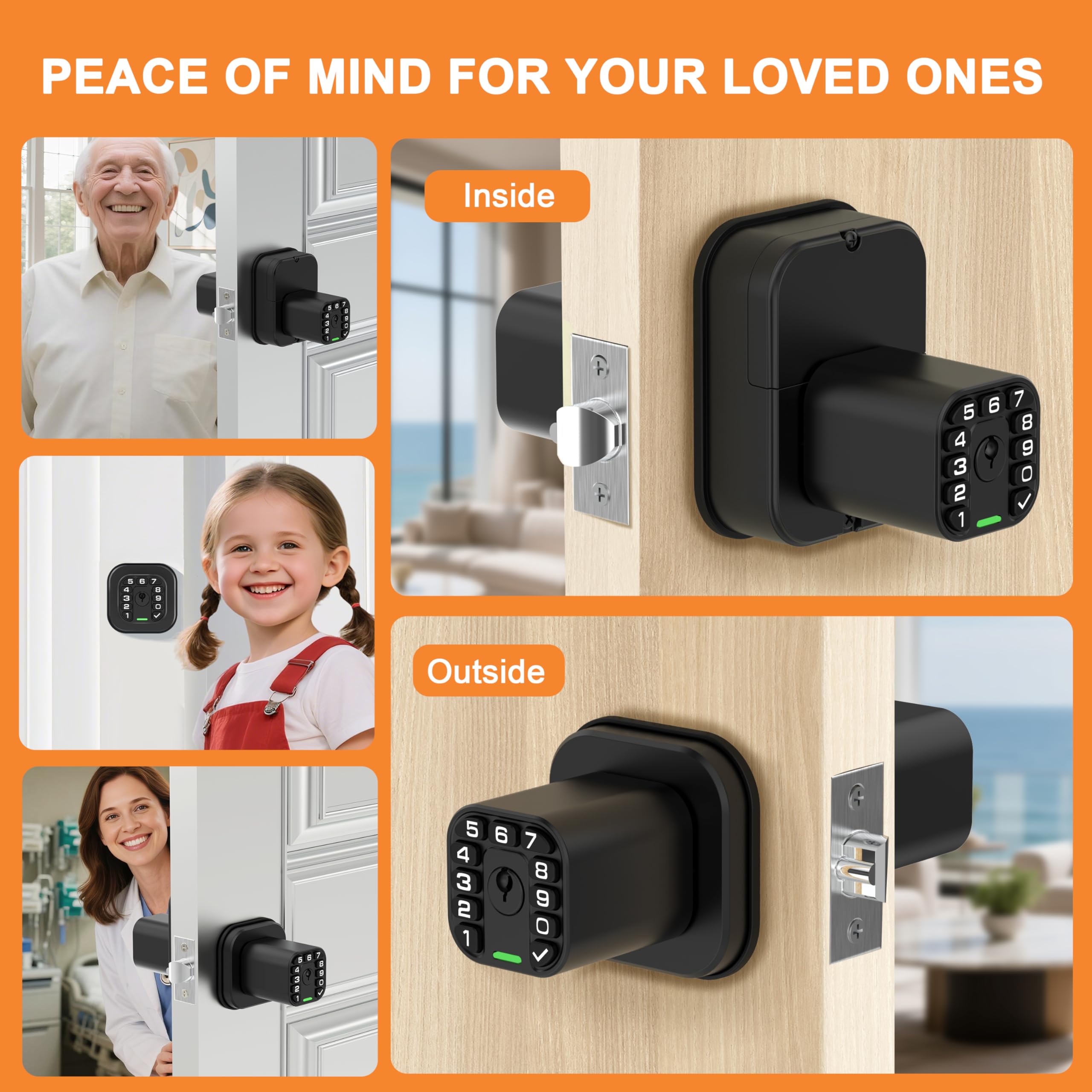 Richelock IU52 backlit keypad detail enabling easy night use.