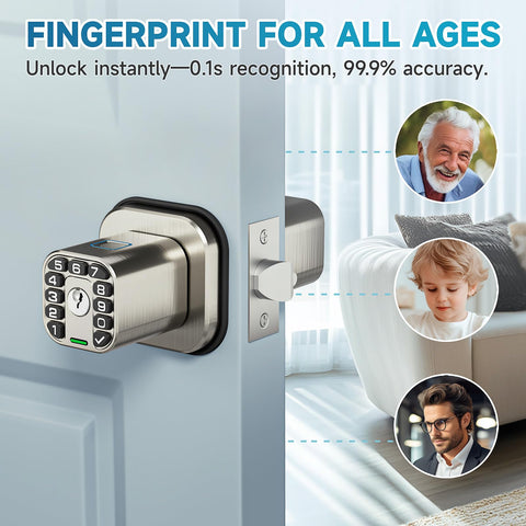 Richelock keyless entry door knob lets guests access with temporary codes for convenience.