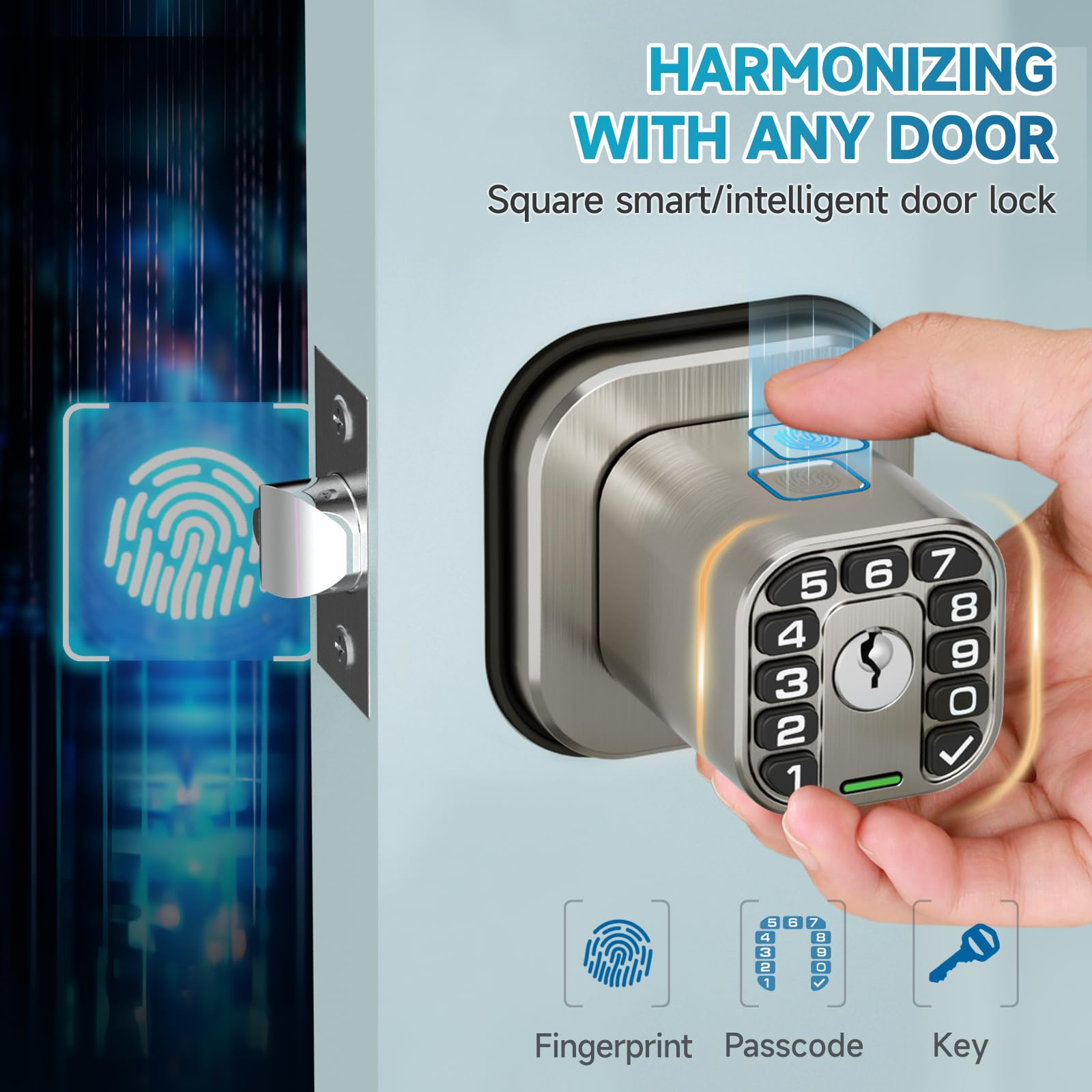 Richelock smart biometric lock with keypad provides flexible access via touch, code, or key.