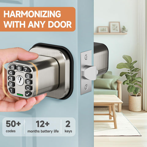 Richelock keypad being installed on a standard door.