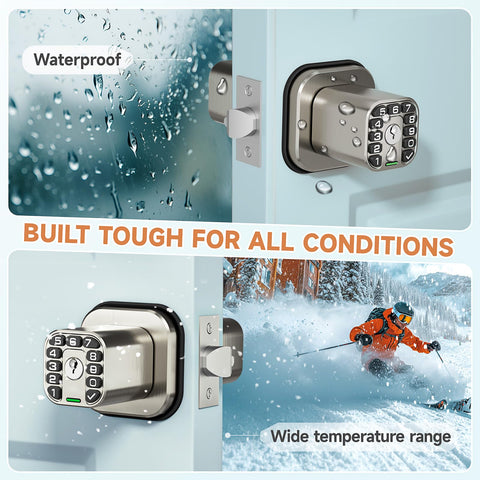 Richelock weatherproof coating protecting the lock in all seasons.