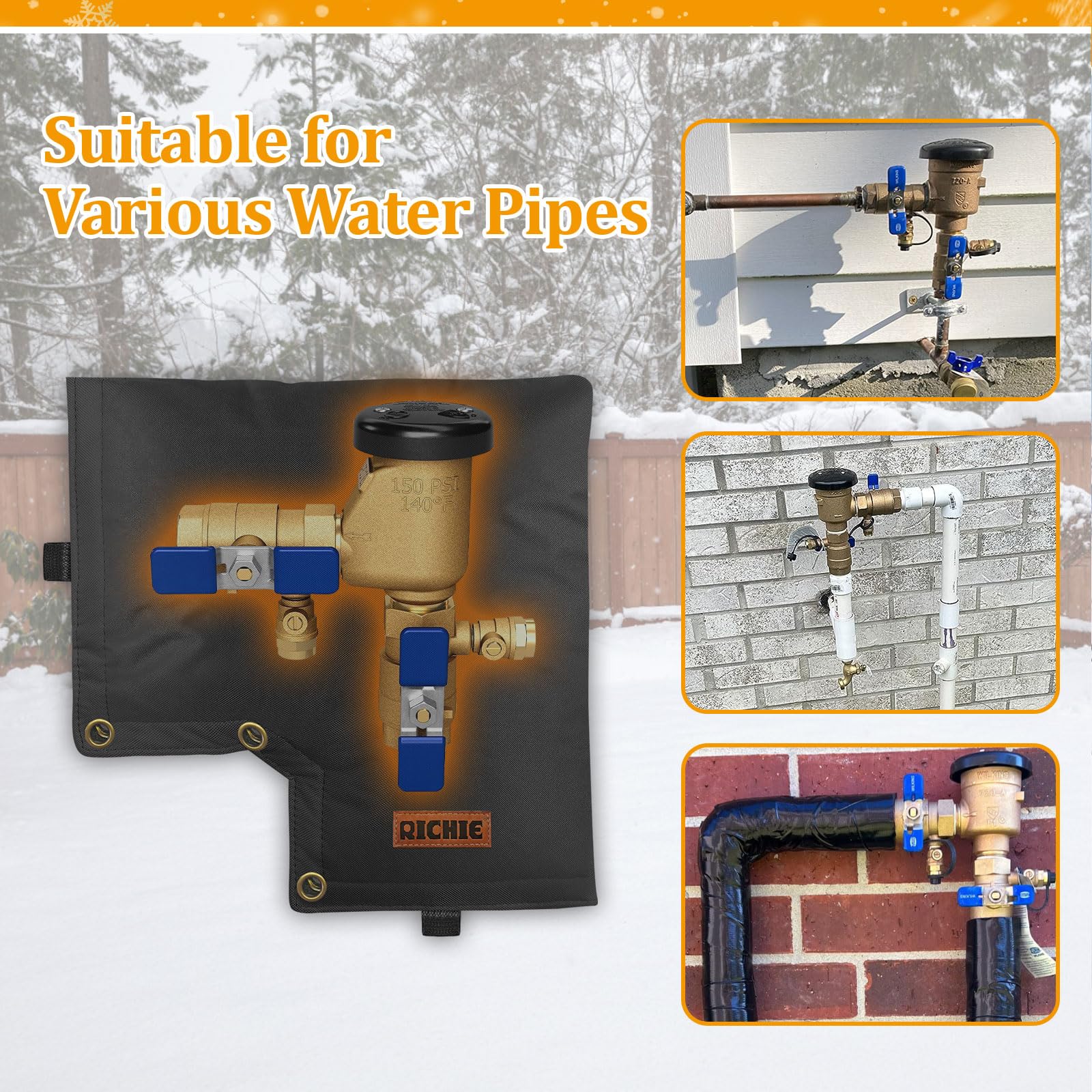 RICHIE UV-weatherproof fabric protects valves year-round from sun and moisture