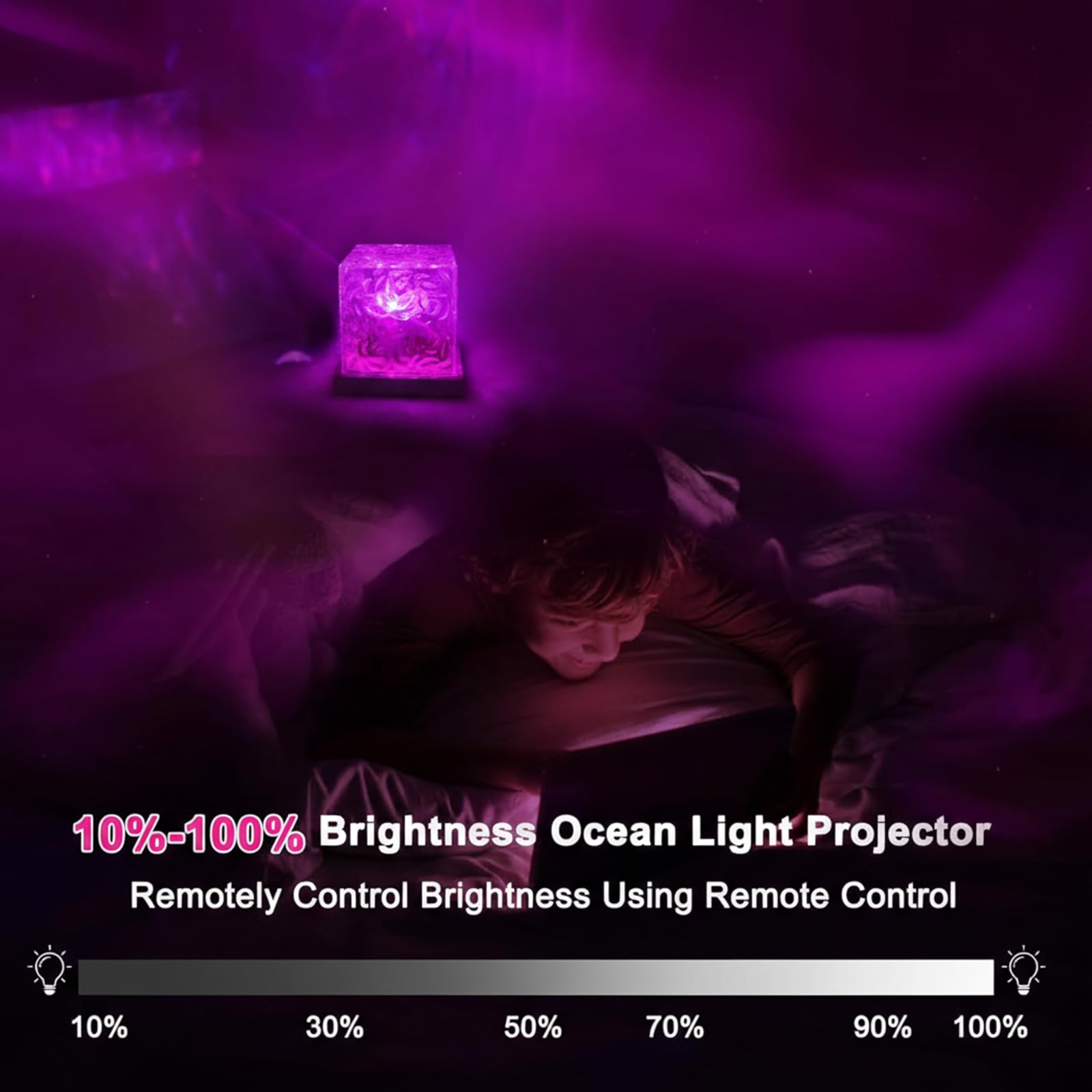 RICHMYC Ocean Wave Projector 16 Colors brightens spaces with vibrant tones.