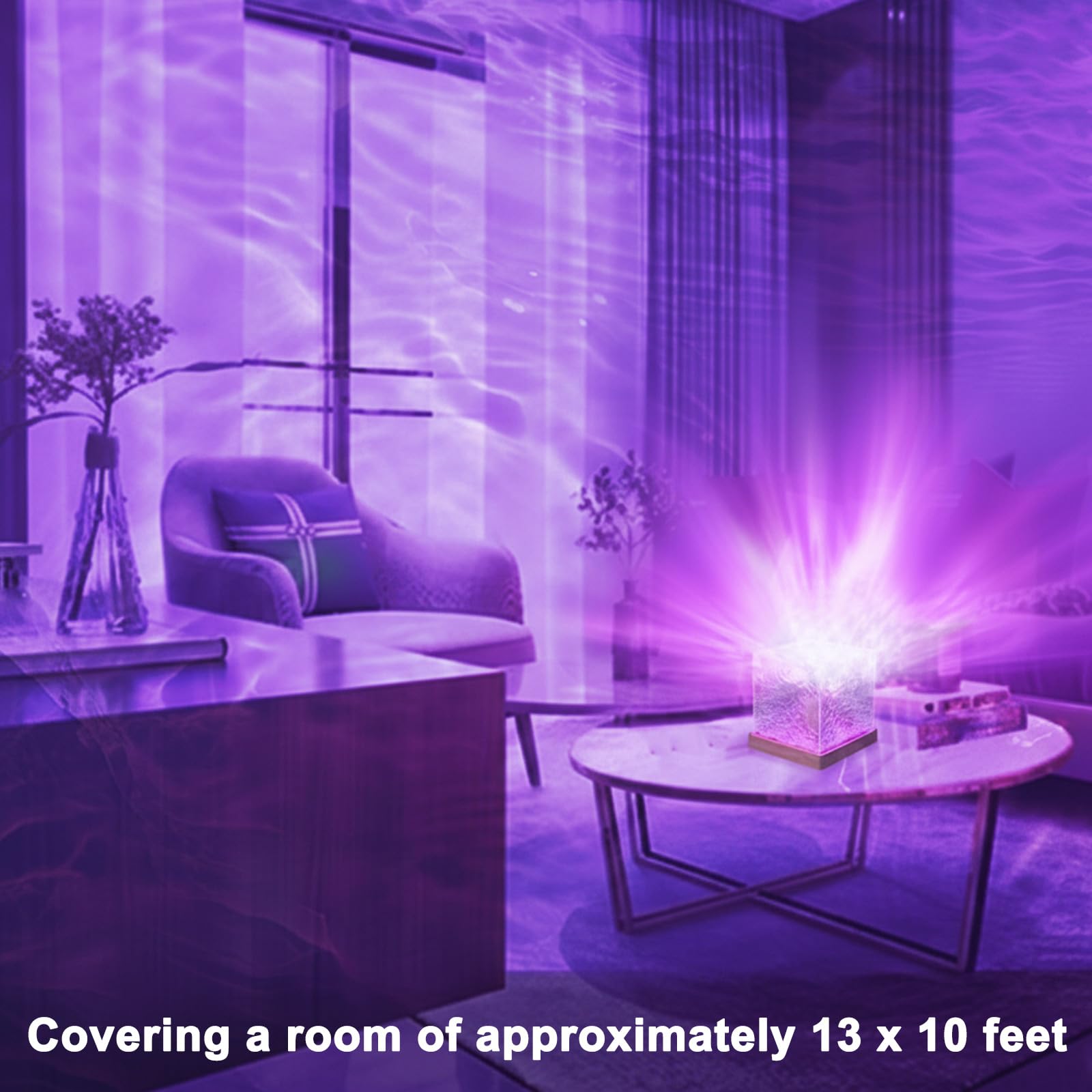 RICHMYC Ocean Wave Projector Cube Design projects through walls with shimmering light.